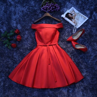 Boat Neck Lace up Twill Satin Cloth Evening Dresses