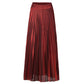 Spring High Waist A-line Pleated Sliver Vintage Elastic Long Skirt