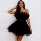 Elegant Mesh Off Shoulder Bow-knot High Quality Sleeveless Ball Gown Mini Dress