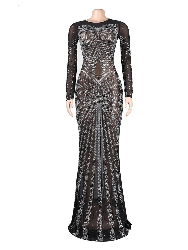 2023 Luxury Sparkly Crystal Rhinestone Mermaid Evening Dresses