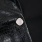 New Lapel Sleeveless Fashion Tide Black Pu Leather Button Shaped Design Vest