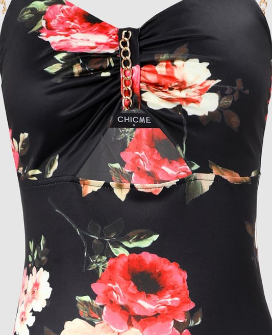 Floral Print High Slit Bodycon 2023 Summer Daily Fashion Dresses