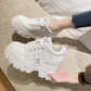 Spring Leather Platform Trainers White Sneakers