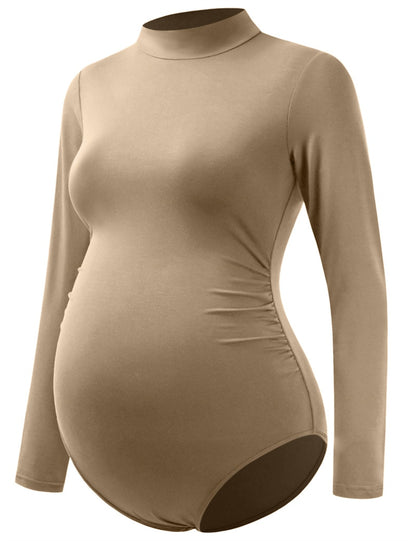 Maternity Long Sleeve Basic Tops Bodysuit
