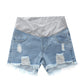 Summer Wear Low-Waisted Denim Pregnancy Shorts
