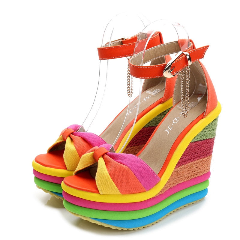 Summer Colorful Platform Sandals