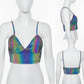 V Neck Sexy Holographic Bralette Crop Top