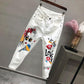 White Women New Painted Printed Pants