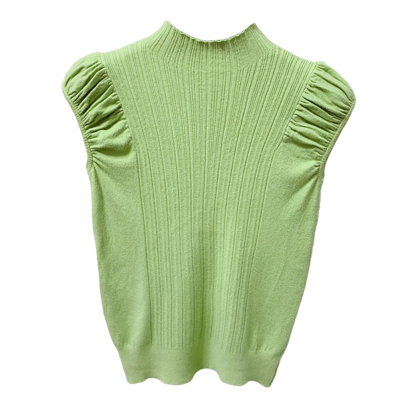 Women Summer Knitted Crop Tops Tank Tops