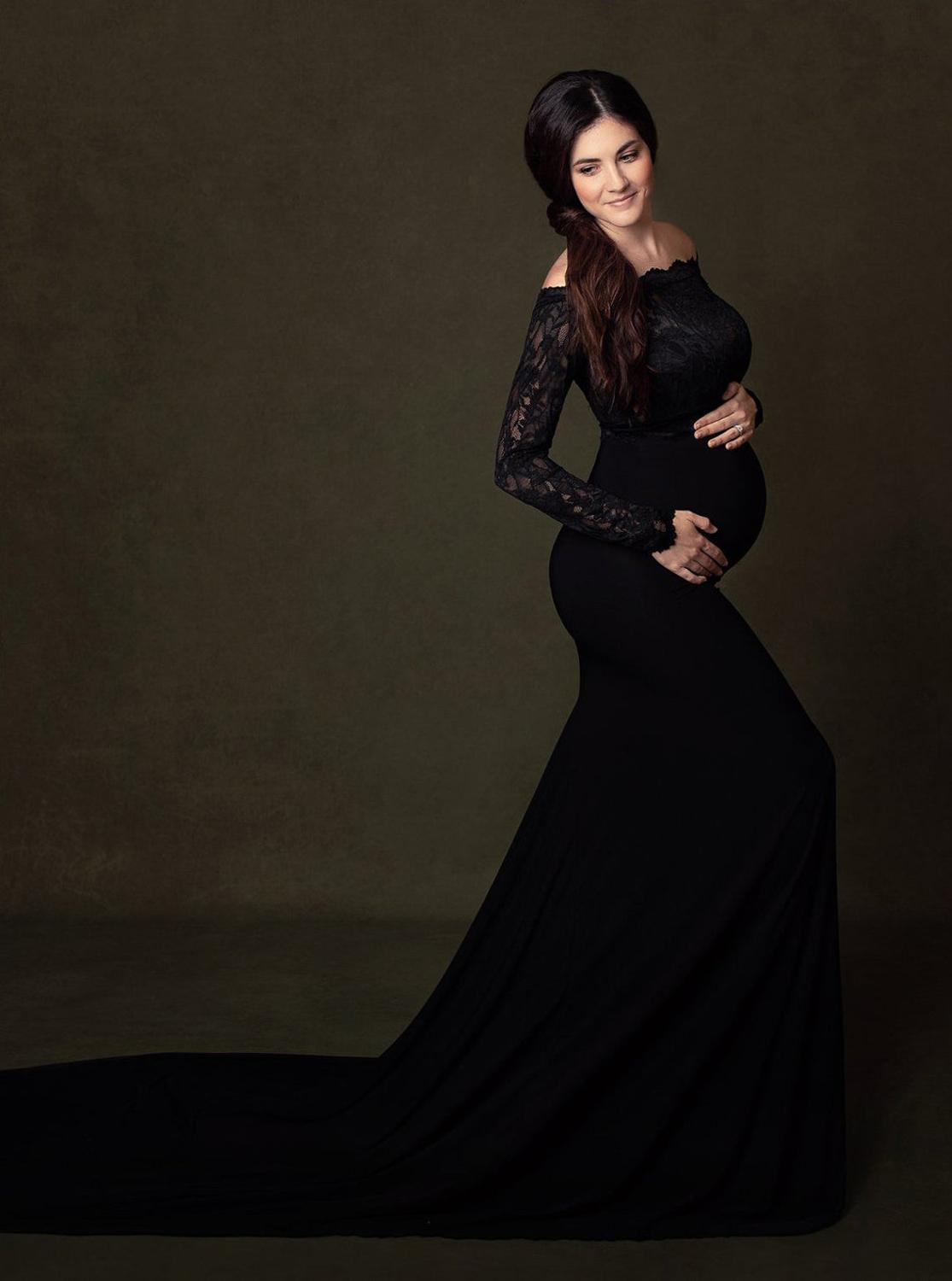 Sexy Lace Maxi Gown Pregnancy Photoshoot Dress