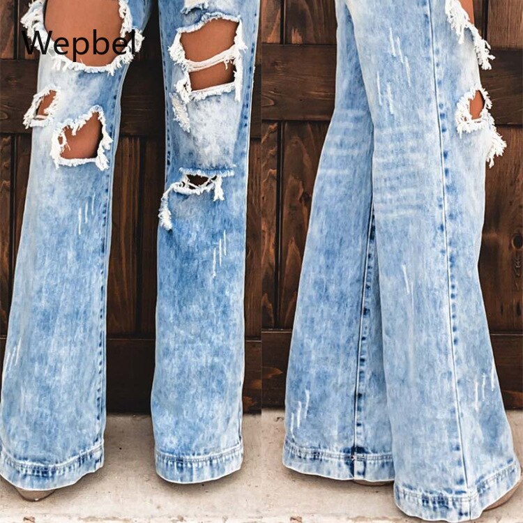 Jeans with Holes Ripped High Waist Jeans