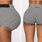 Sexy Sleeveless Stripe Crop Top Shorts Set