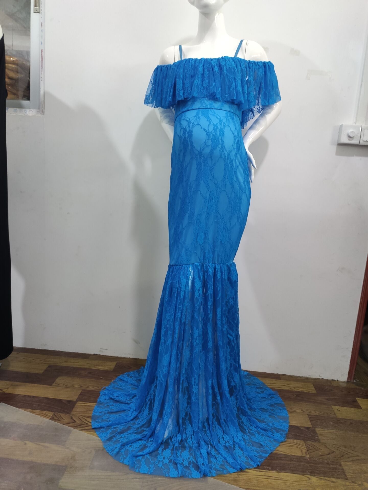 Off-Shoulder Maxi Pregnacy Fancy Gown