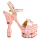 Sweet Pink Pumps Flower Slingback Cake Strange High Heel Female Shoes