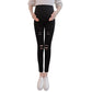 Maternity Ripped Hole  Spring Summer High Elastic Waist Pants