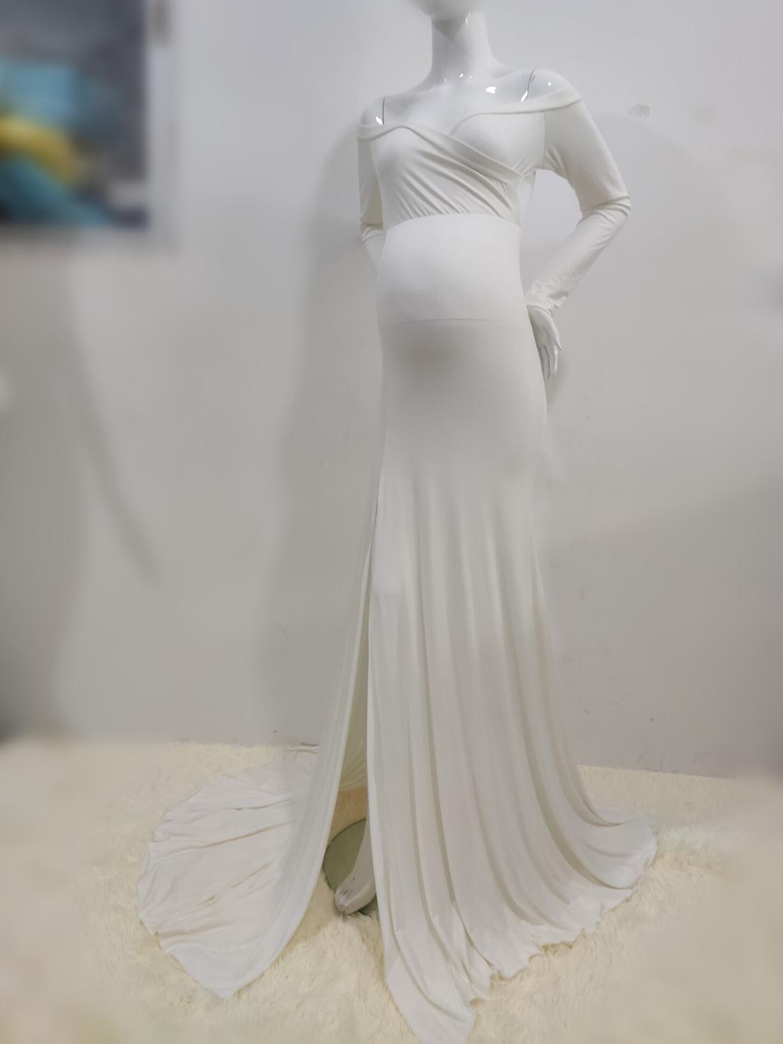Sexy Shoulderless Maternity Maxi  Baby Shower Gown