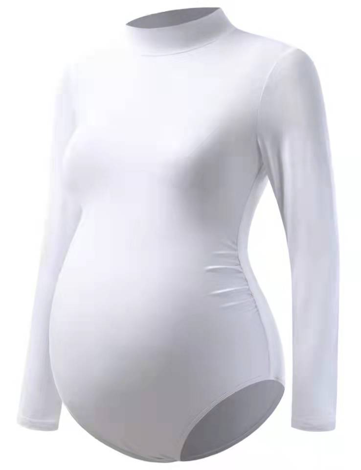 Maternity Long Sleeve Basic Tops Bodysuit
