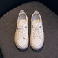 Autumn White Designer High Top Split Leather Casual Shoes
