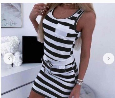 Casual Striped Pocket Dress