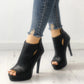 11cm Spring Fall Office Breathable Hollow Out Square Heel Boots