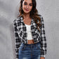 Spring Summer Plaid Cropped Blouse