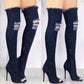 High Quality Denim Over The Knee Boots
