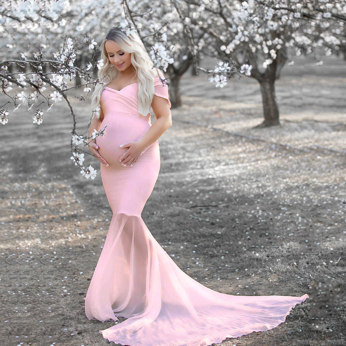 Maternity Sexy Long Tulle Photography Gown
