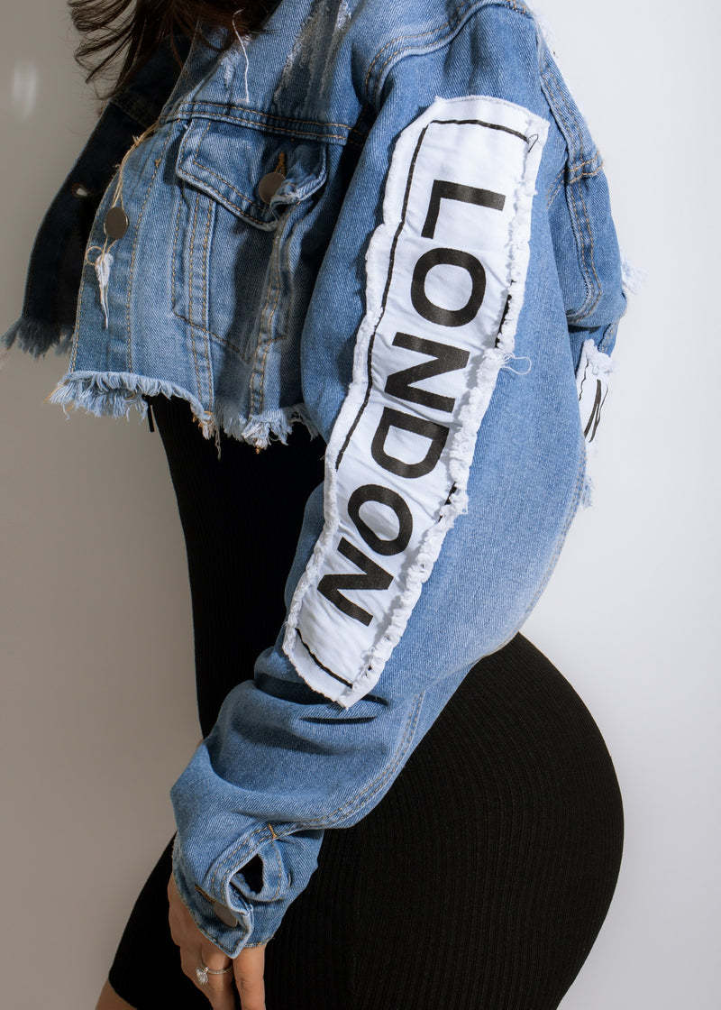 Casual Women Jeans Color Print Letter Streetwear Fashion Jacket