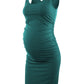 Maternity Side Ruched Bodycon  Casual Mama Short Sleeve Pregnancy Dress