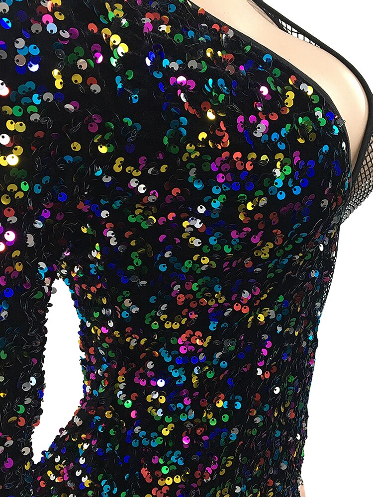 Glitter Sequins Patchwork Sexy Dress