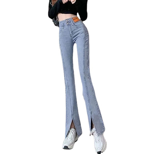 Front Slit Micro Flared Jeans