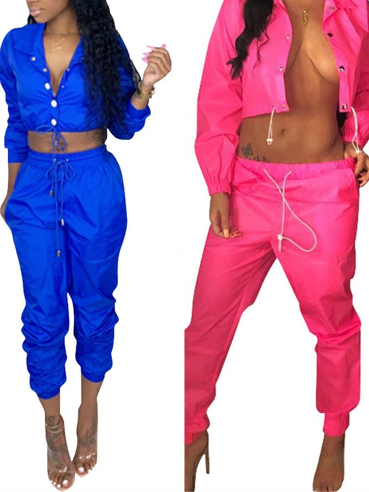 New Neon Yellow Pink Blue Two Piece Set