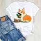 Dog Pet Pug Coffee Plus Size Cartoon Ladies Graphic T-Shirt
