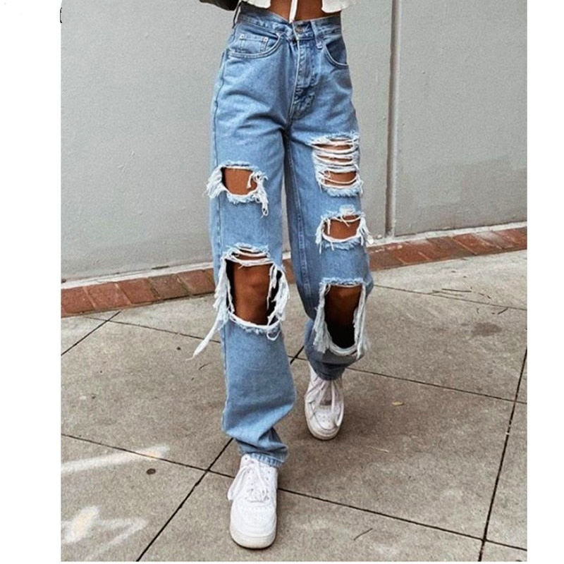 Sexy Boyfriend Ripped Jeans