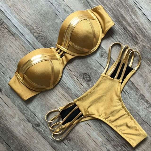 Bandeau Strapless Bikini Set