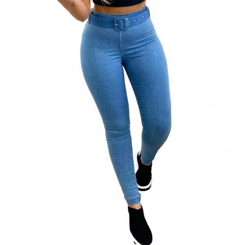 Hot! Jeans Solid Color High Waist Pants