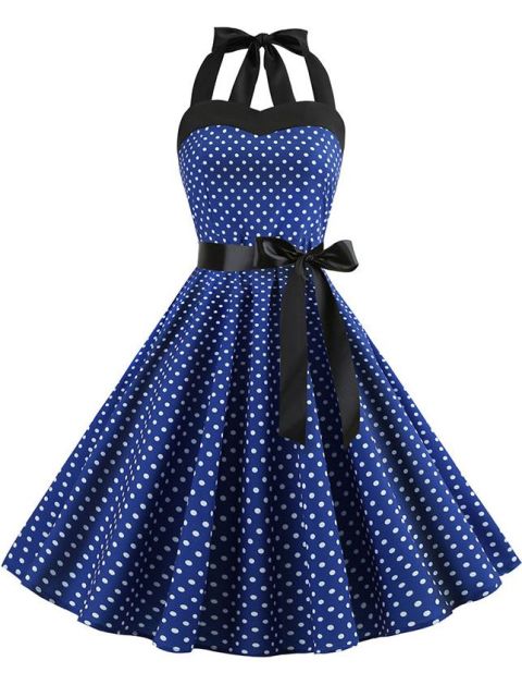 2022 Vintage Summer Sexy Polka Dot Dress