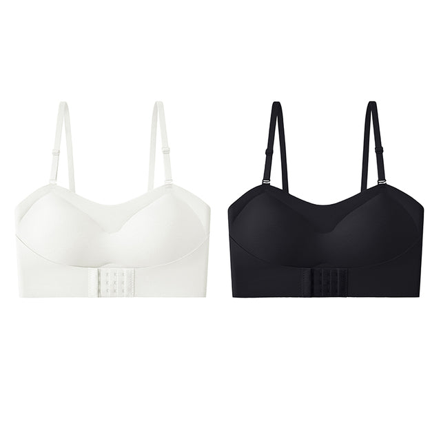 2pcs/set No Trace Strapless Women Underwear + Thin Section Gather Special Non-slip Tube Top No Steel Ring Sexy Bra