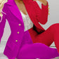 2022 Elegant Casual Veste Femme Lapel Collar Color Patchwork Poncho Suits